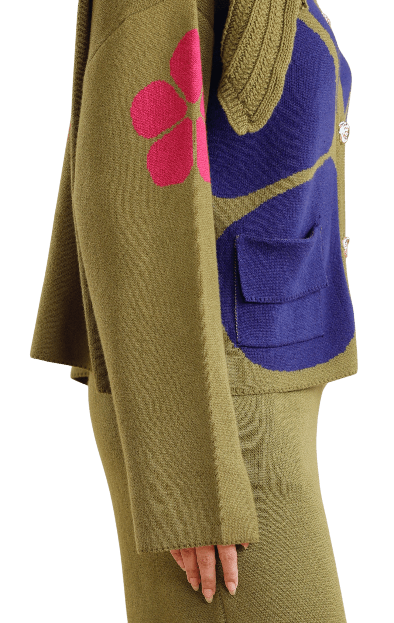 Rodeo cotton knit jacket with attached scarf — view 4