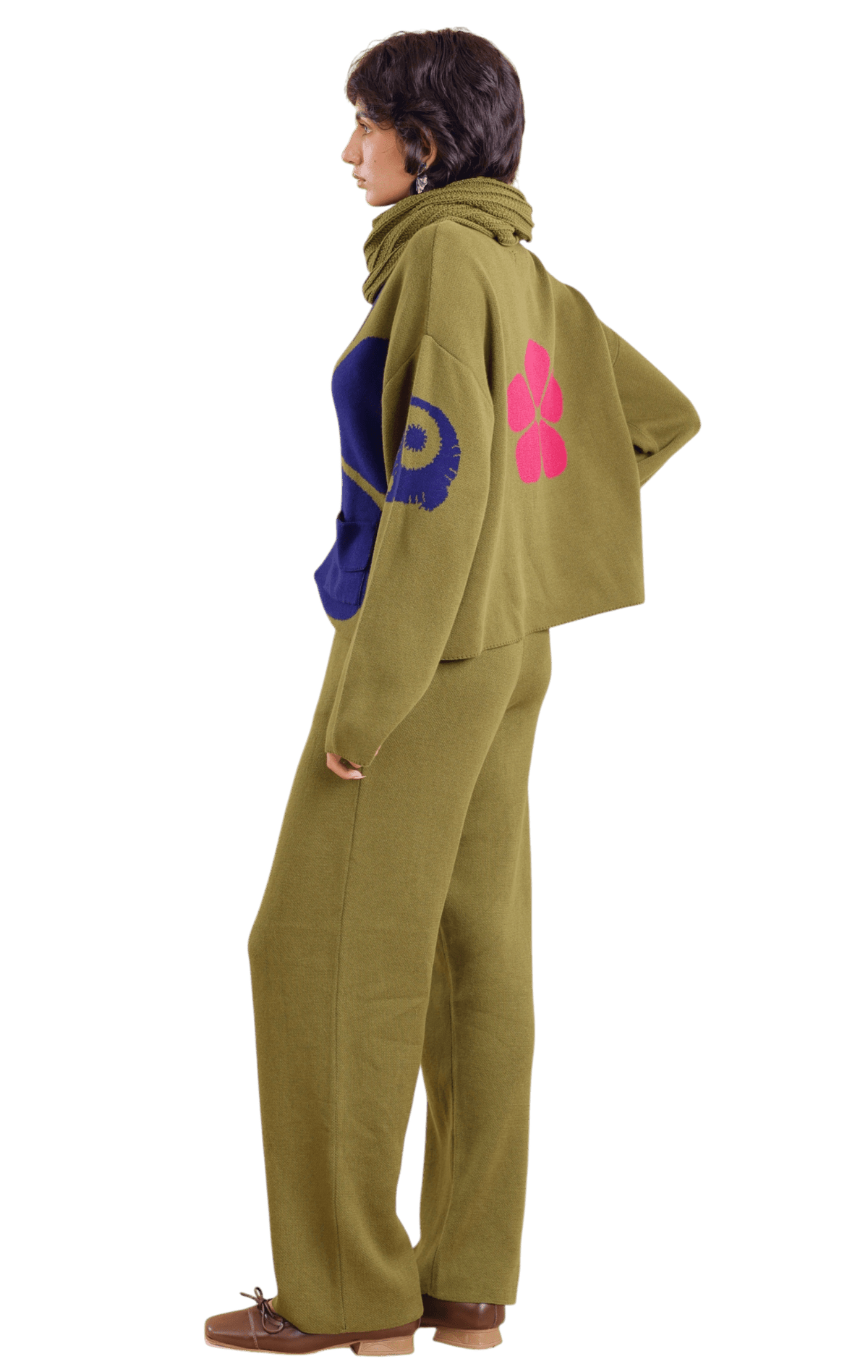Rodeo cotton knit jacket with attached scarf — view 7