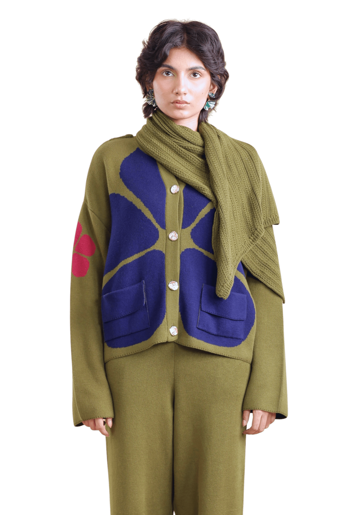 Rodeo Scarf Jacket Set - House of Saloni Jain
