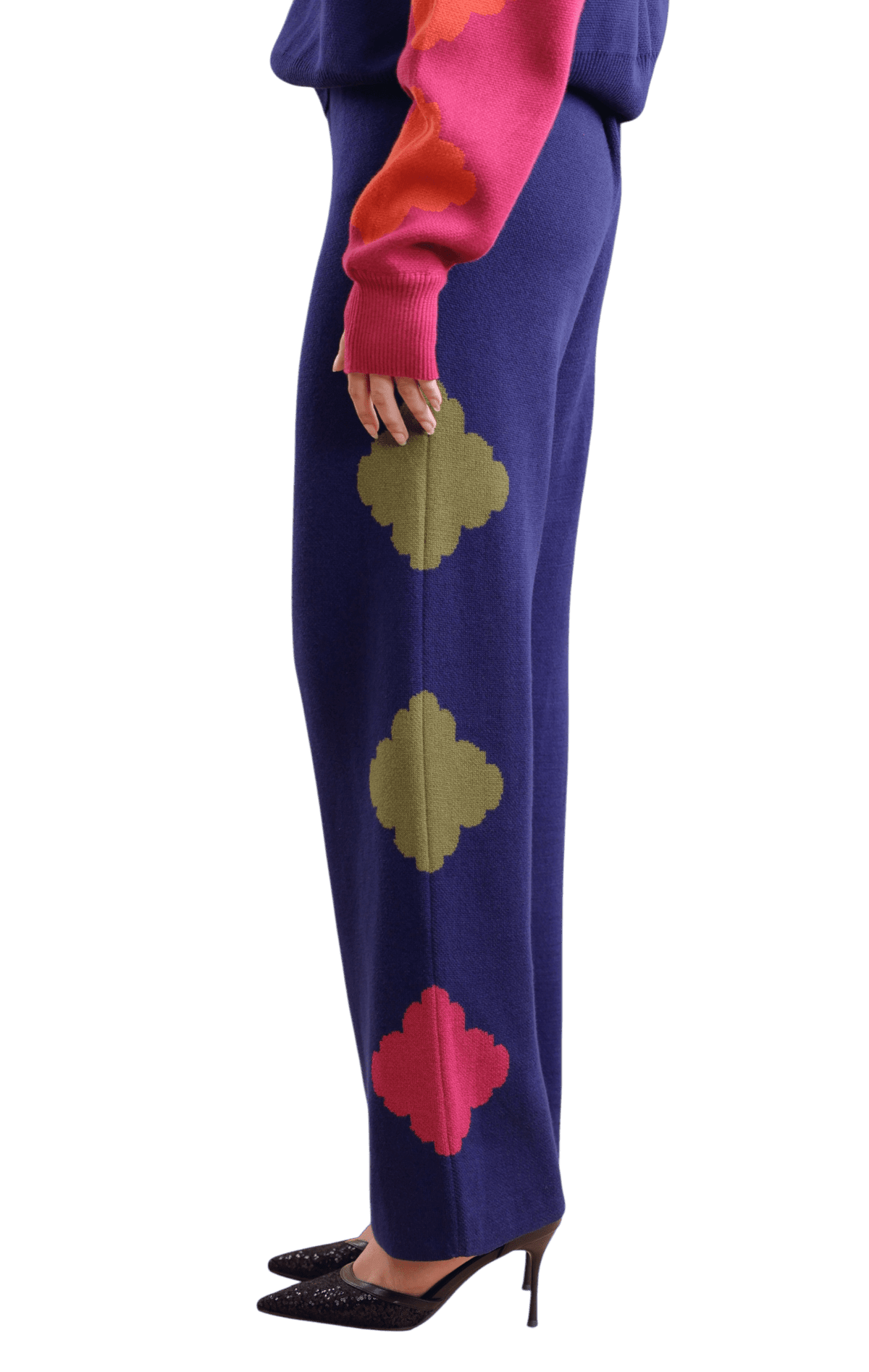 Silent Disco knit jumper and trousers co-ord set in 100% cotton by House of Saloni Jain