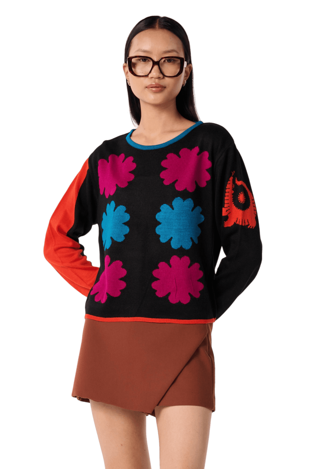 Action News Long Sleeve Knit Jumper | Cotton Jacquard