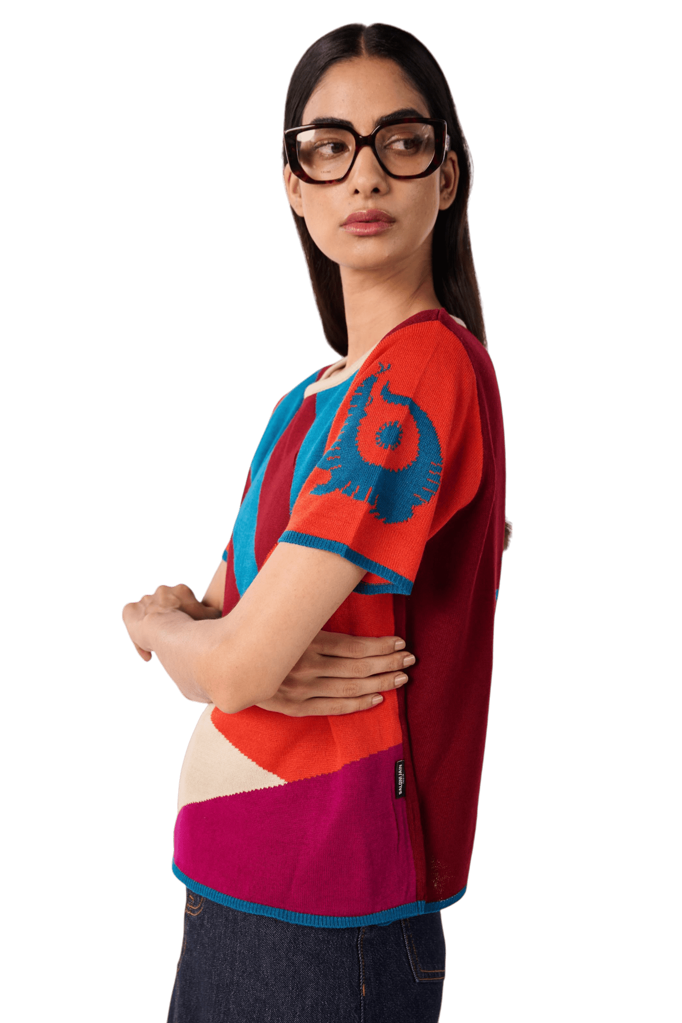 Almost Midnight Half Sleeve Tshirt - House of Saloni Jain