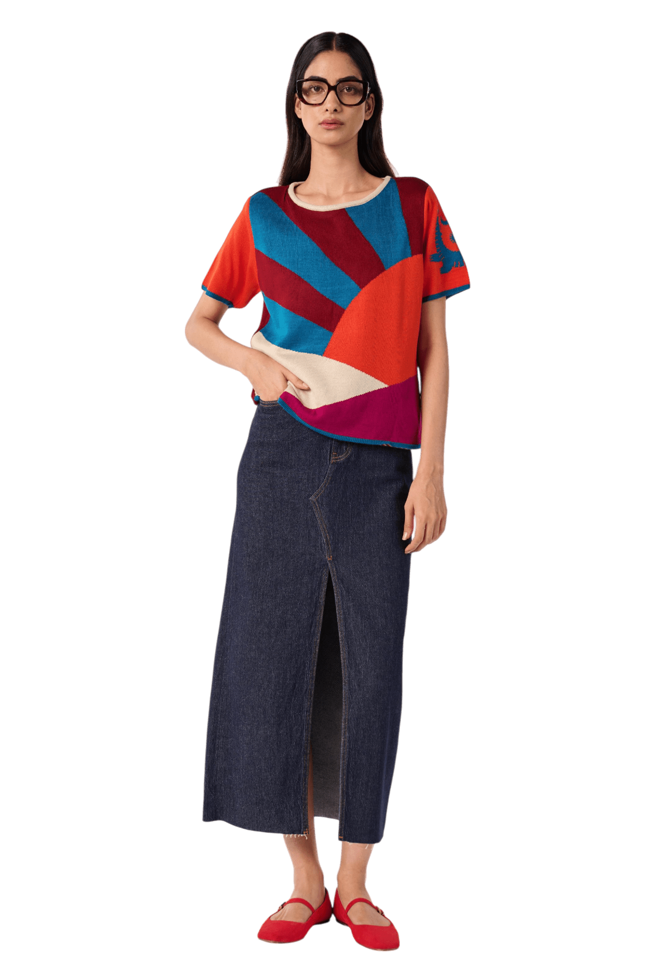 Almost Midnight Half Sleeve Tshirt - House of Saloni Jain