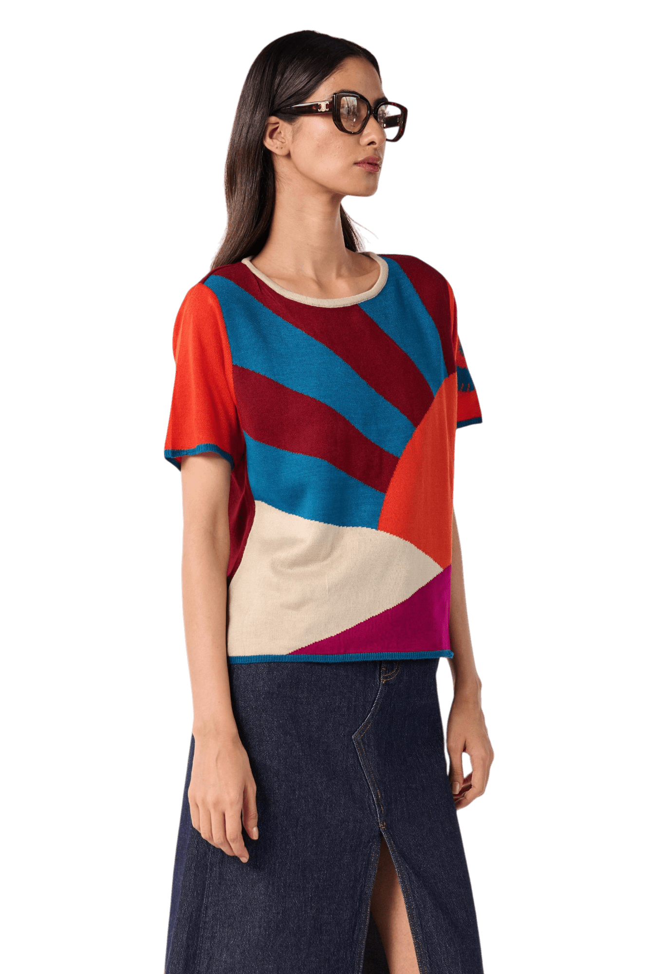 Almost Midnight Half Sleeve Tshirt - House of Saloni Jain