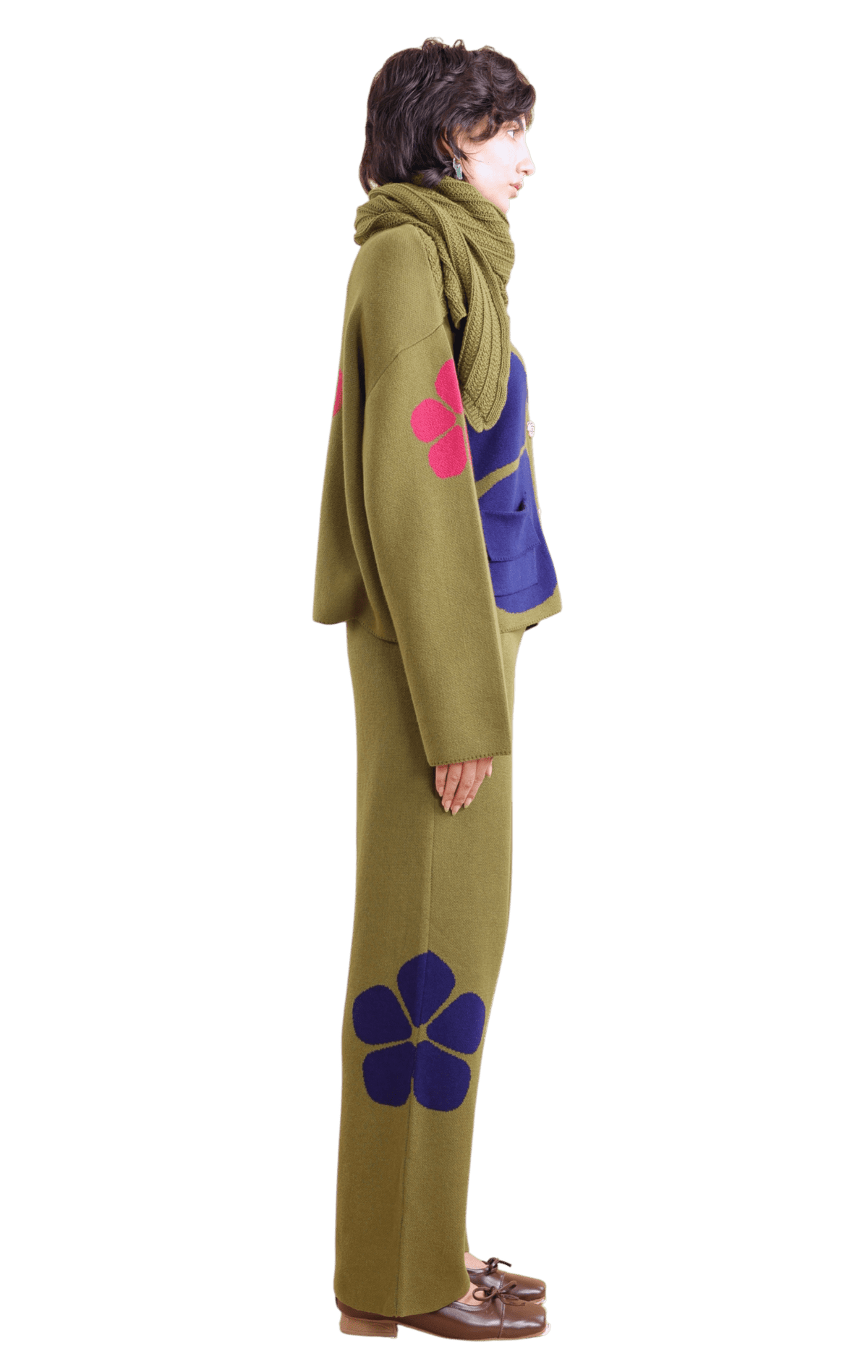 Rodeo cotton knit jacket with attached scarf — view 5