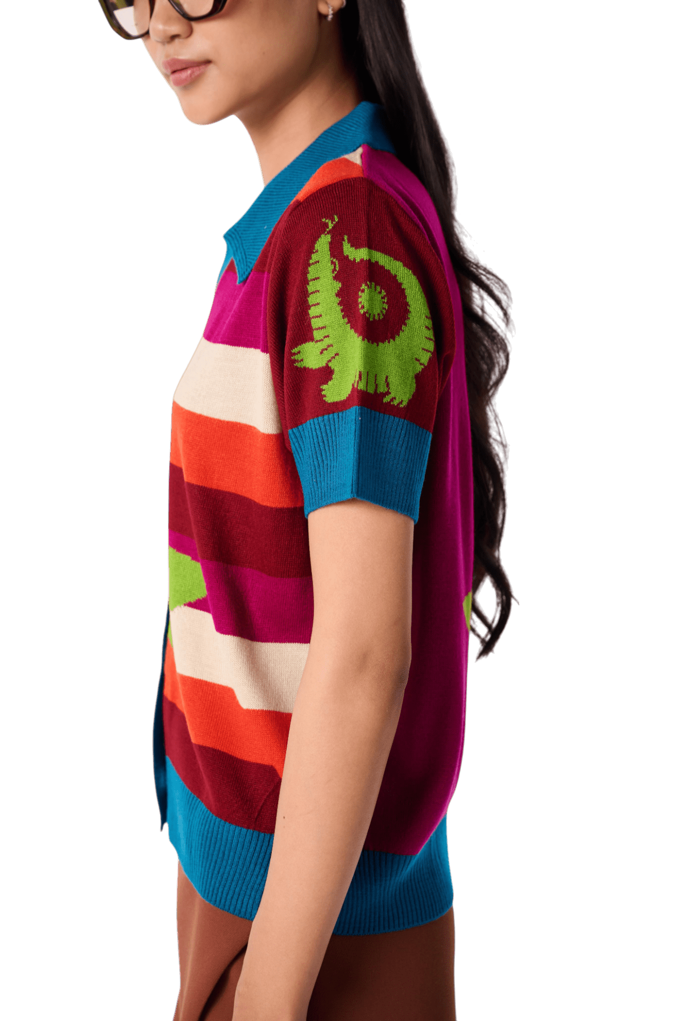 Wonderland Half Sleeve Shirt - House of Saloni Jain